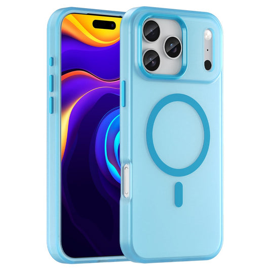 For iPhone 17 Pro Max Case Compatible with MagSafe TPU + PC Slim Matte Translucent Phone Cover - Blue