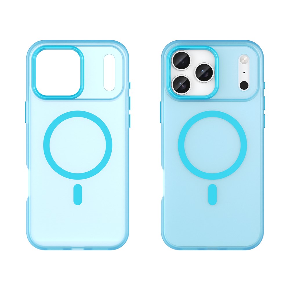 For iPhone 17 Pro Max Case Compatible with MagSafe TPU + PC Slim Matte Translucent Phone Cover - Blue