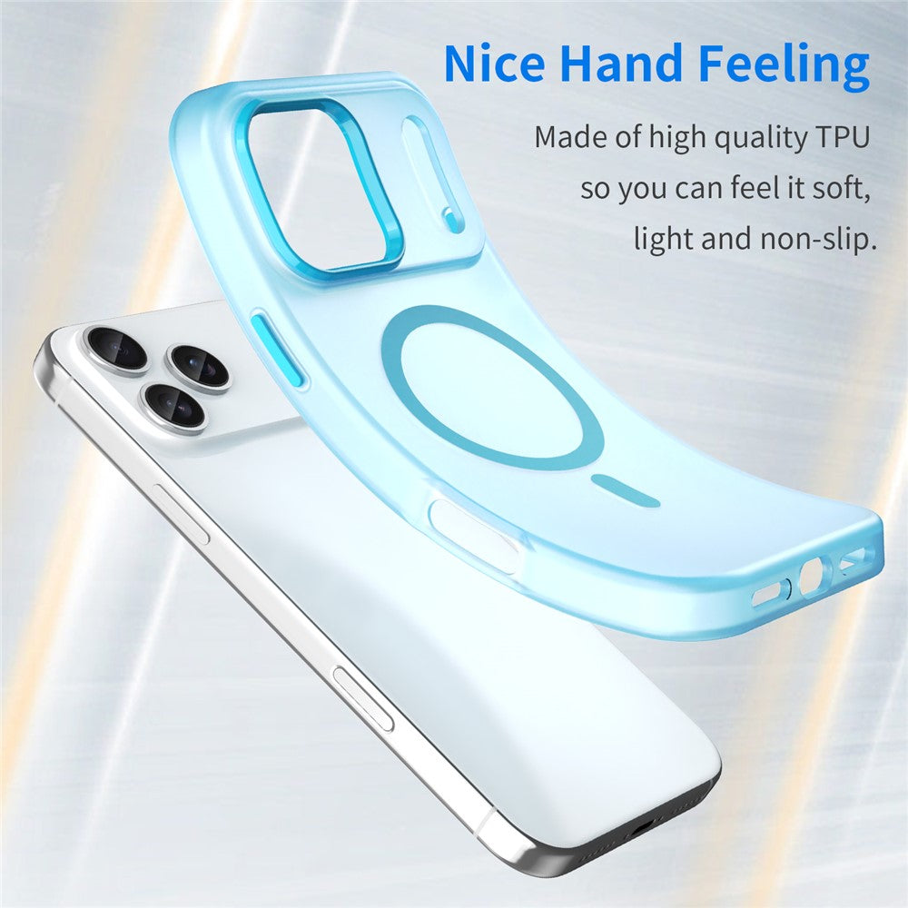For iPhone 17 Pro Max Case Compatible with MagSafe TPU + PC Slim Matte Translucent Phone Cover - Blue
