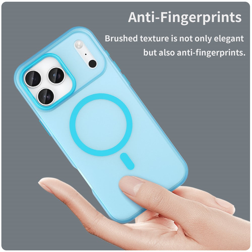 For iPhone 17 Pro Max Case Compatible with MagSafe TPU + PC Slim Matte Translucent Phone Cover - Blue