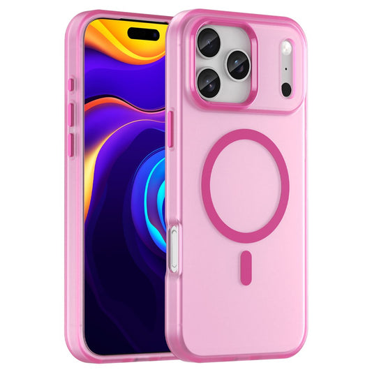 For iPhone 17 Pro Max Case Compatible with MagSafe TPU + PC Slim Matte Translucent Phone Cover - Rose