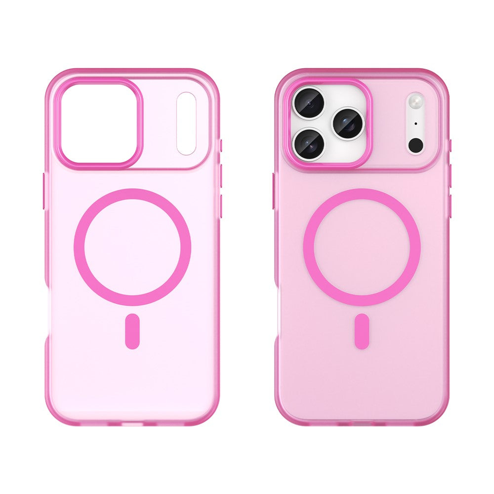 For iPhone 17 Pro Max Case Compatible with MagSafe TPU + PC Slim Matte Translucent Phone Cover - Rose