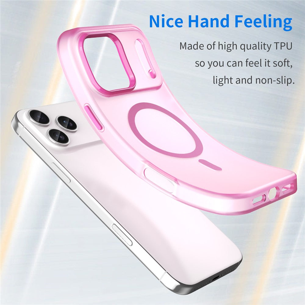 For iPhone 17 Pro Max Case Compatible with MagSafe TPU + PC Slim Matte Translucent Phone Cover - Rose