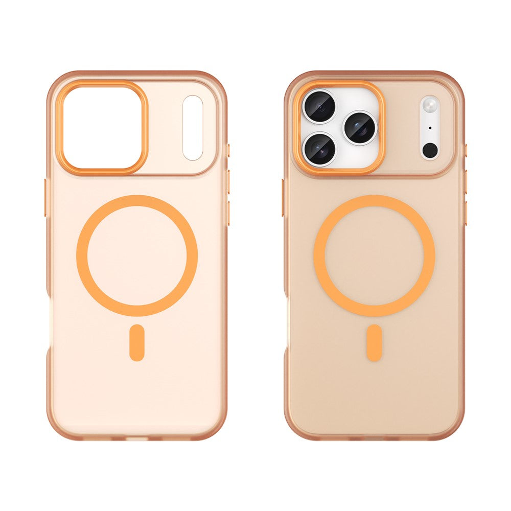 For iPhone 17 Pro Max Case Compatible with MagSafe TPU + PC Slim Matte Translucent Phone Cover - Orange