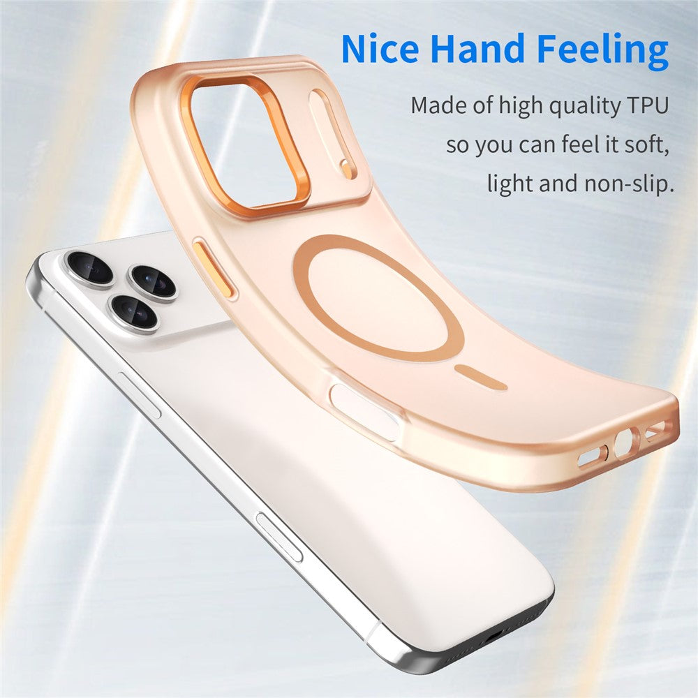 For iPhone 17 Pro Max Case Compatible with MagSafe TPU + PC Slim Matte Translucent Phone Cover - Orange