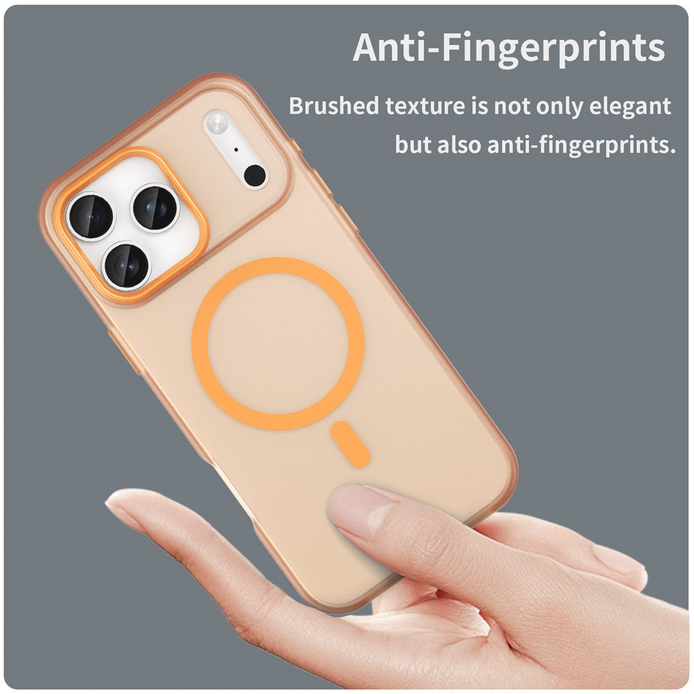 For iPhone 17 Pro Max Case Compatible with MagSafe TPU + PC Slim Matte Translucent Phone Cover - Orange
