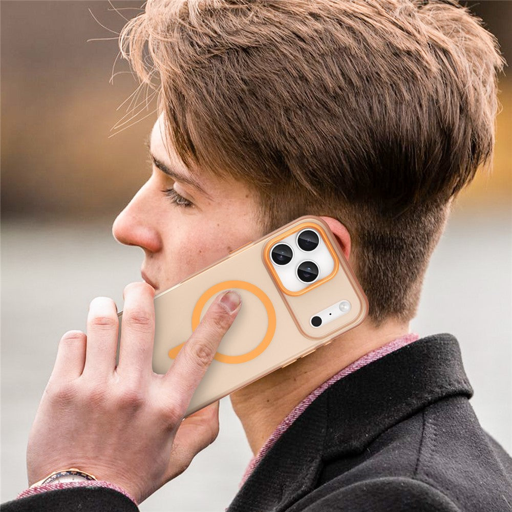 For iPhone 17 Pro Max Case Compatible with MagSafe TPU + PC Slim Matte Translucent Phone Cover - Orange