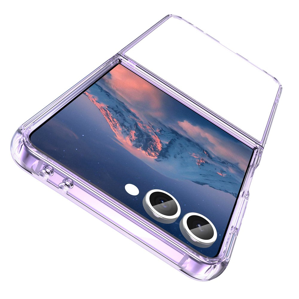 For Samsung Galaxy Z Flip7 5G Case TPU + Acrylic Phone Back Cover Anti Yellowing - Purple