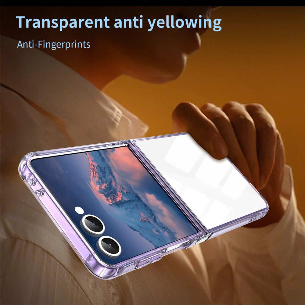 For Samsung Galaxy Z Flip7 5G Case TPU + Acrylic Phone Back Cover Anti Yellowing - Purple