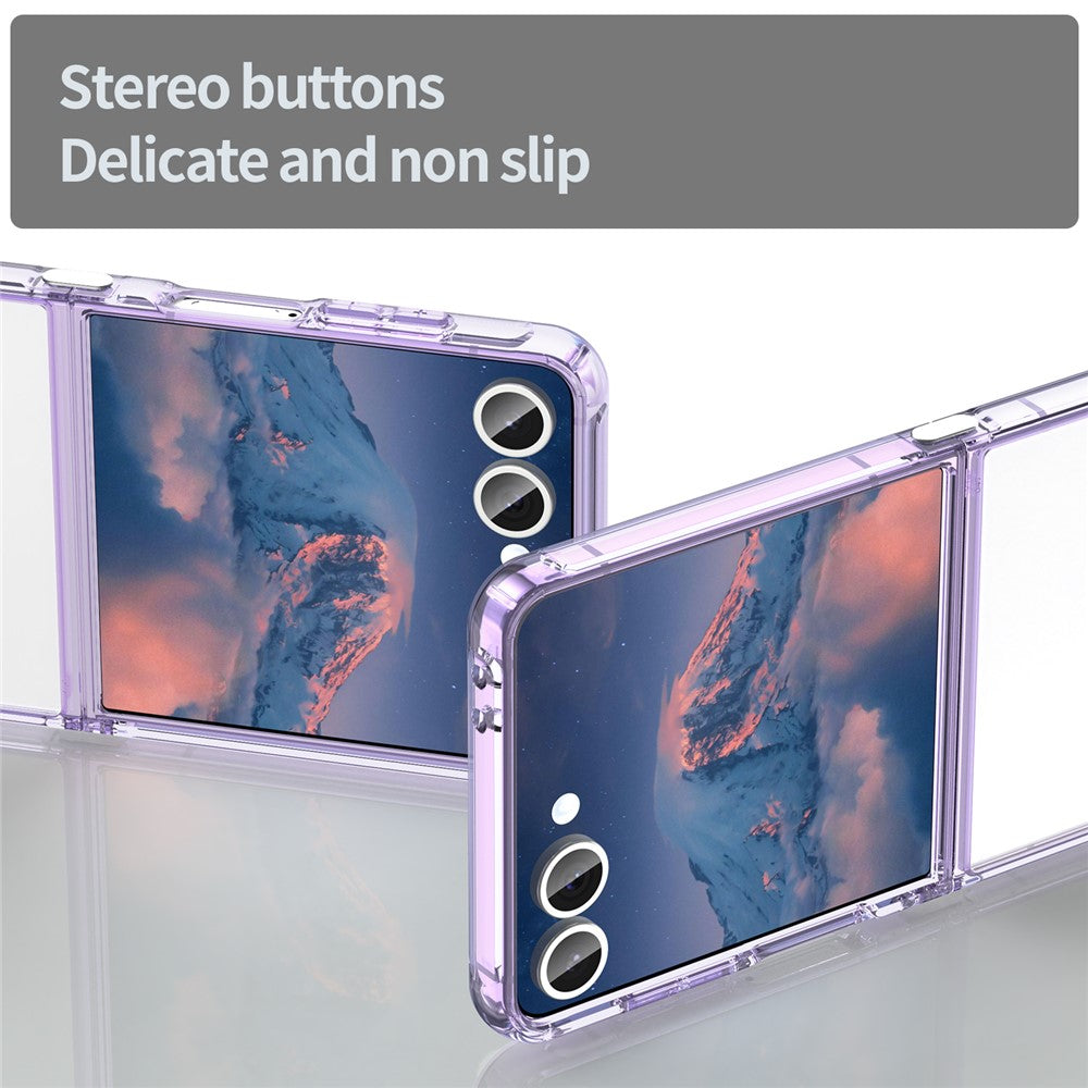For Samsung Galaxy Z Flip7 5G Case TPU + Acrylic Phone Back Cover Anti Yellowing - Purple