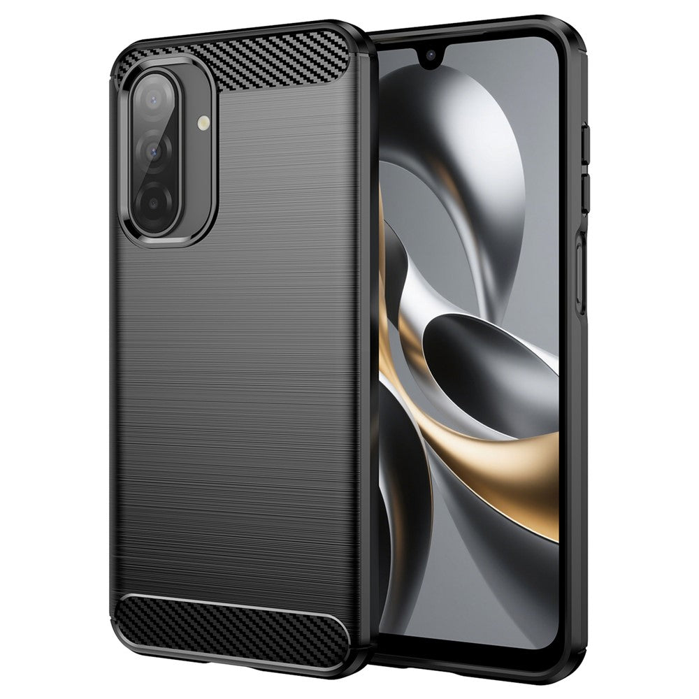 For Samsung Galaxy A17 5G Case Protective Phone Cover Carbon Fiber Texture Brushed - Black