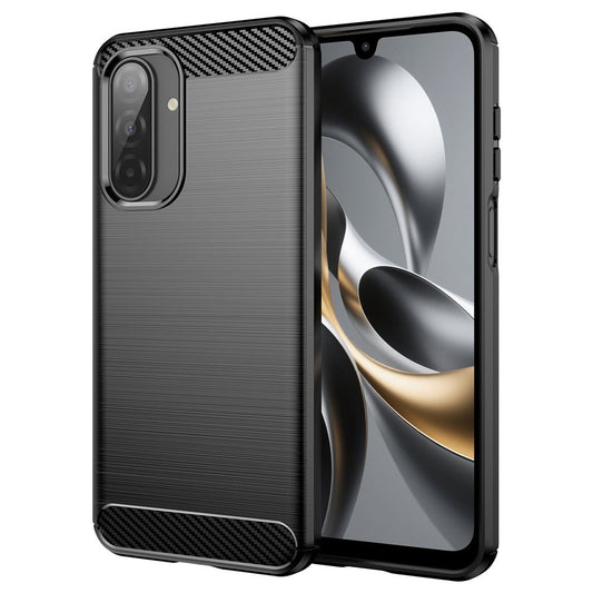 For Samsung Galaxy A17 5G Case Protective Phone Cover Carbon Fiber Texture Brushed - Black
