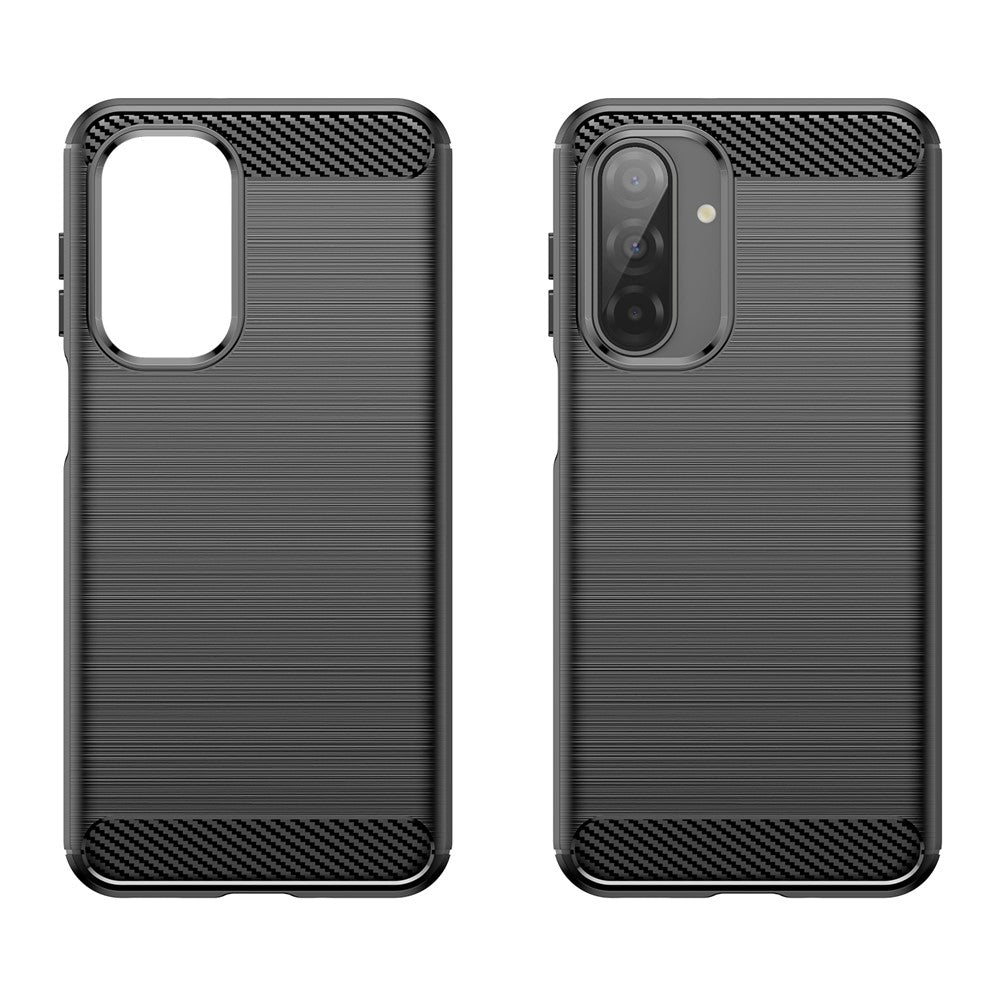 For Samsung Galaxy A17 5G Case Protective Phone Cover Carbon Fiber Texture Brushed - Black