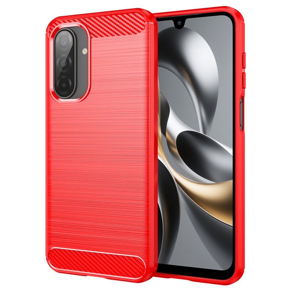 For Samsung Galaxy A17 5G Case Protective Phone Cover Carbon Fiber Texture Brushed - Red