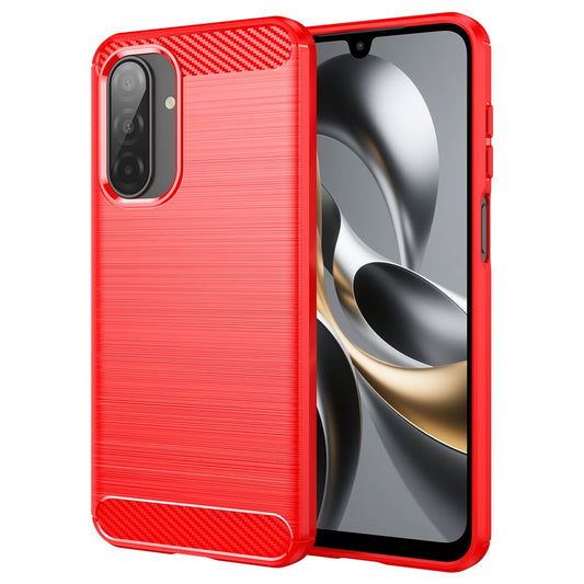 For Samsung Galaxy A17 5G Case Protective Phone Cover Carbon Fiber Texture Brushed - Red