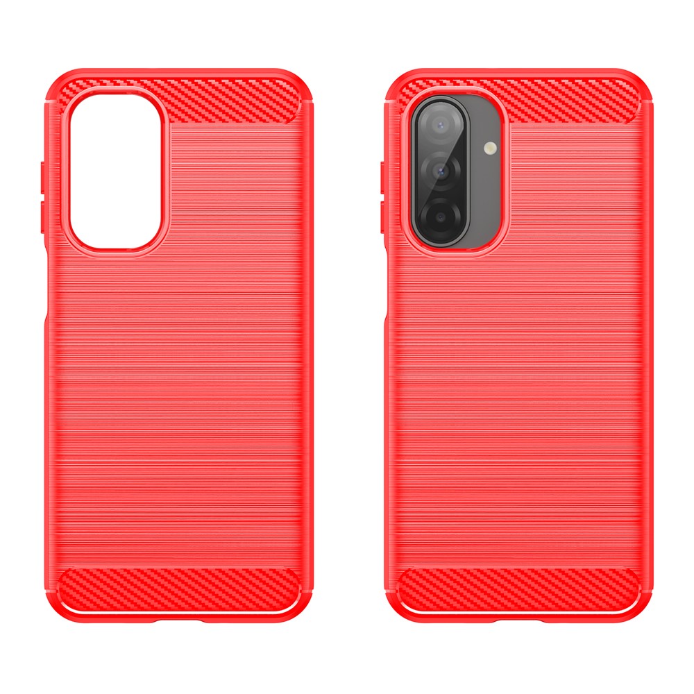 For Samsung Galaxy A17 5G Case Protective Phone Cover Carbon Fiber Texture Brushed - Red