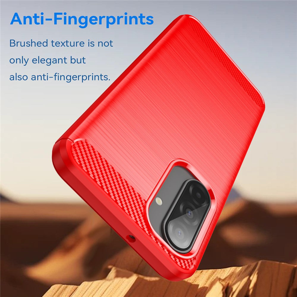 For Samsung Galaxy A17 5G Case Protective Phone Cover Carbon Fiber Texture Brushed - Red