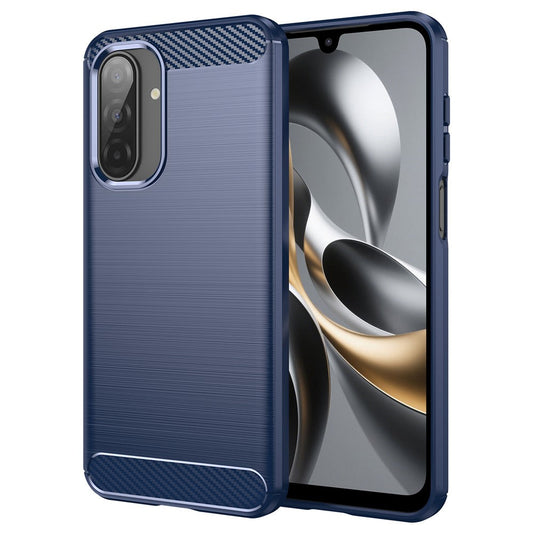 For Samsung Galaxy A17 5G Case Protective Phone Cover Carbon Fiber Texture Brushed - Blue