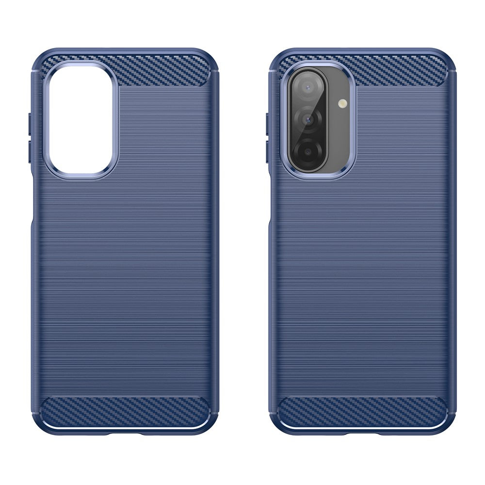 For Samsung Galaxy A17 5G Case Protective Phone Cover Carbon Fiber Texture Brushed - Blue