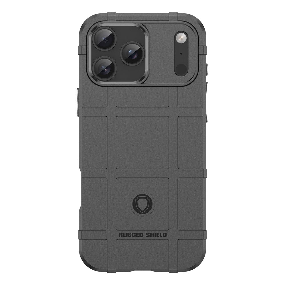 For iPhone 17 Pro Max Case Grid Design Soft TPU Scratch-Proof Phone Cover - Black