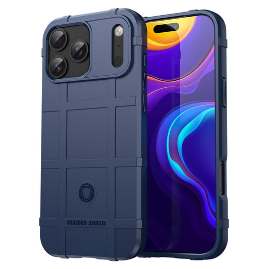 For iPhone 17 Pro Max Case Grid Design Soft TPU Scratch-Proof Phone Cover - Blue