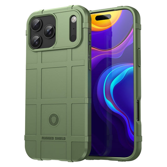 For iPhone 17 Pro Max Case Grid Design Soft TPU Scratch-Proof Phone Cover - Green