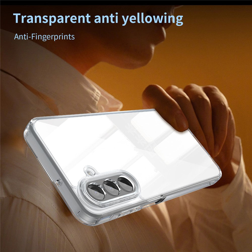 For Samsung Galaxy A17 5G Case TPU + Acrylic Phone Back Cover Anti Yellowing - Transparent