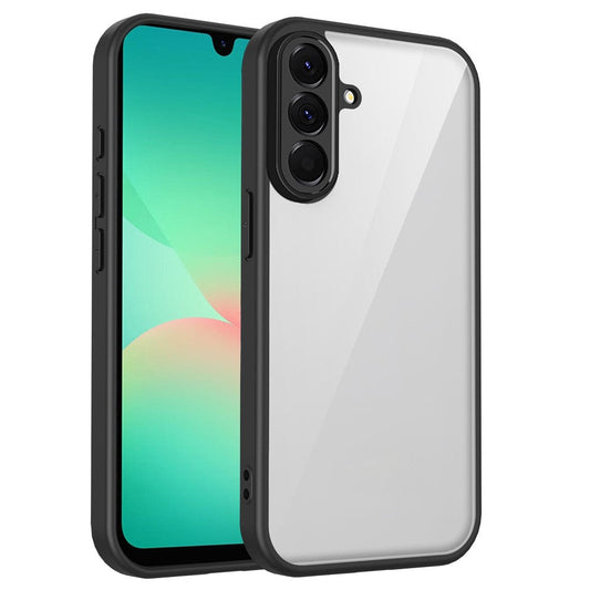 For Samsung Galaxy A17 5G Case Matte Skin Touch Clear PC + TPU Shockproof Phone Back Cover - Black