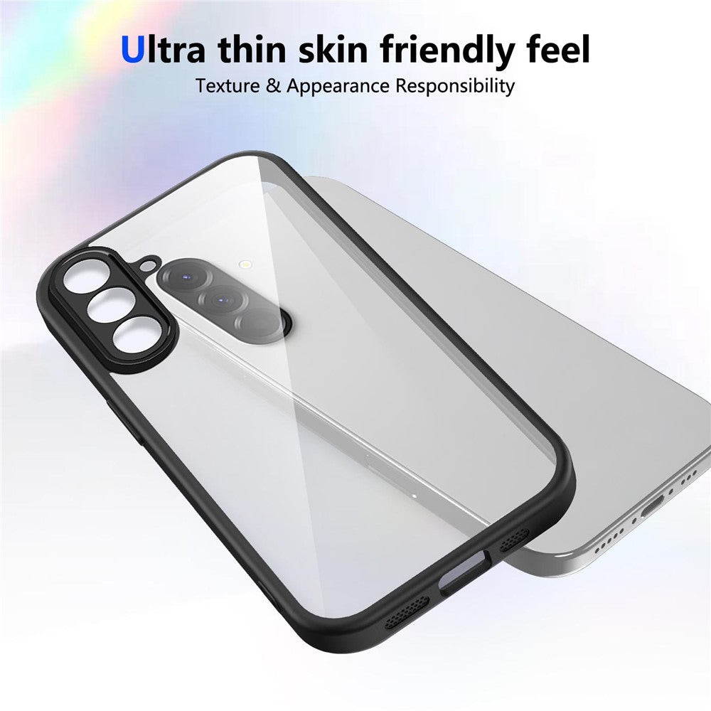 For Samsung Galaxy A17 5G Case Matte Skin Touch Clear PC + TPU Shockproof Phone Back Cover - Black