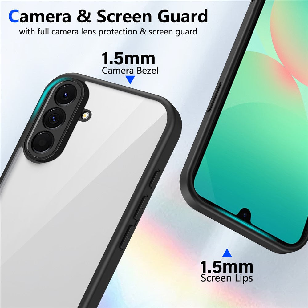 For Samsung Galaxy A17 5G Case Matte Skin Touch Clear PC + TPU Shockproof Phone Back Cover - Black
