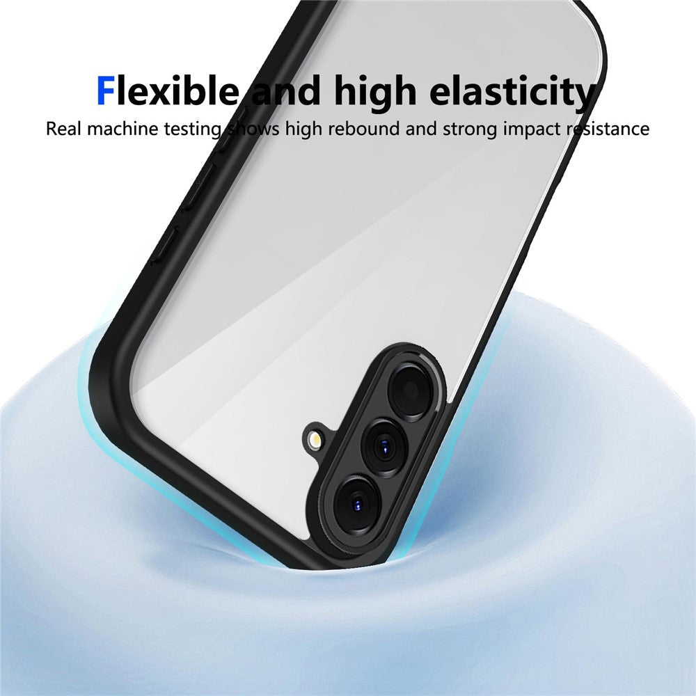 For Samsung Galaxy A17 5G Case Matte Skin Touch Clear PC + TPU Shockproof Phone Back Cover - Black