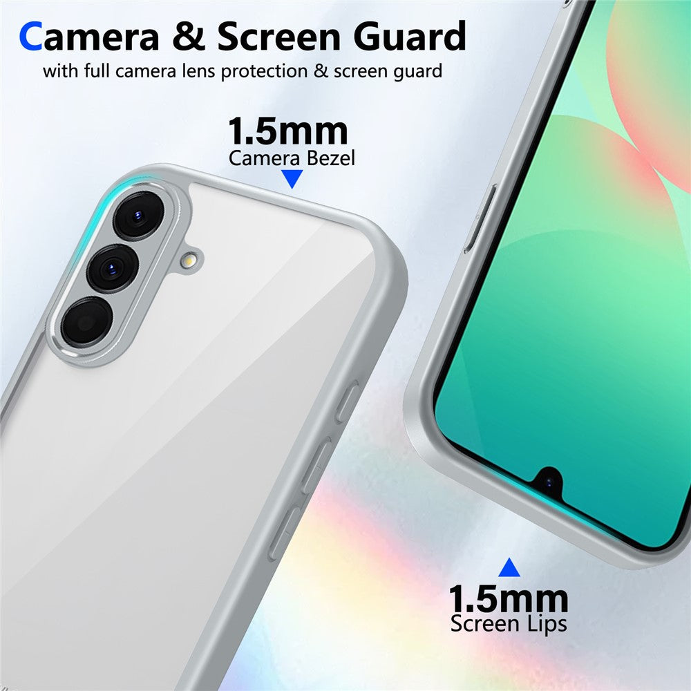 For Samsung Galaxy A17 5G Case Matte Skin Touch Clear PC + TPU Shockproof Phone Back Cover - Grey
