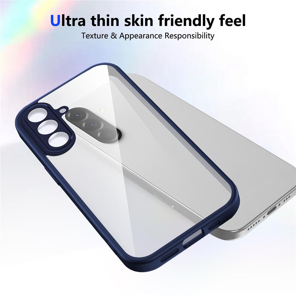For Samsung Galaxy A17 5G Case Matte Skin Touch Clear PC + TPU Shockproof Phone Back Cover - Blue