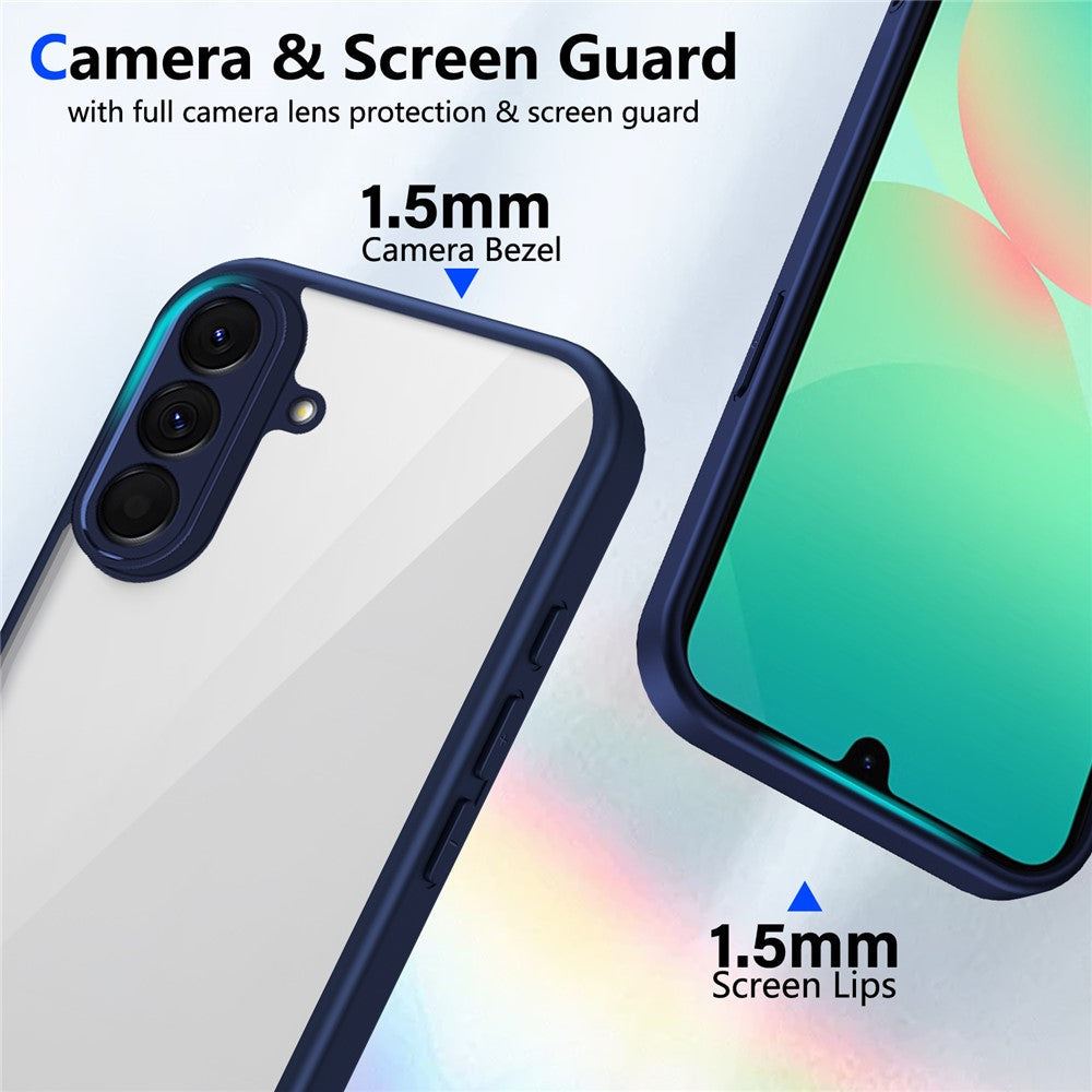 For Samsung Galaxy A17 5G Case Matte Skin Touch Clear PC + TPU Shockproof Phone Back Cover - Blue