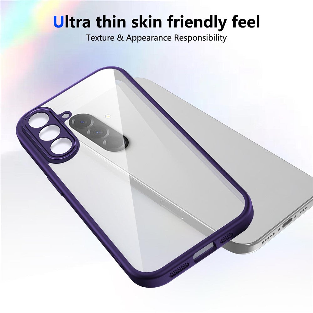 For Samsung Galaxy A17 5G Case Matte Skin Touch Clear PC + TPU Shockproof Phone Back Cover - Purple