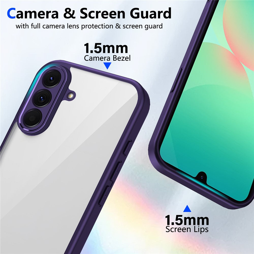 For Samsung Galaxy A17 5G Case Matte Skin Touch Clear PC + TPU Shockproof Phone Back Cover - Purple