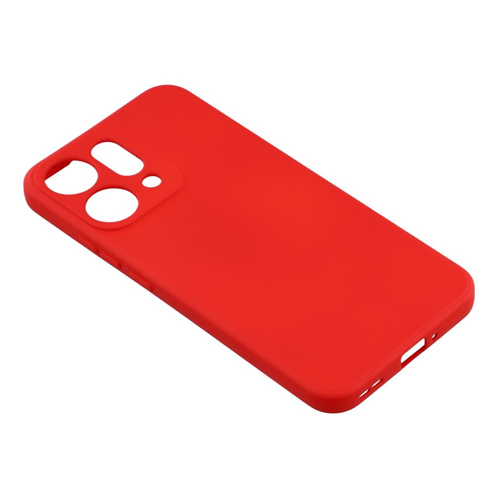 For Oppo Reno14 Pro 5G (Global) Case TPU Back Soft Anti-Scratch Fiber Lining Phone Cover - Red