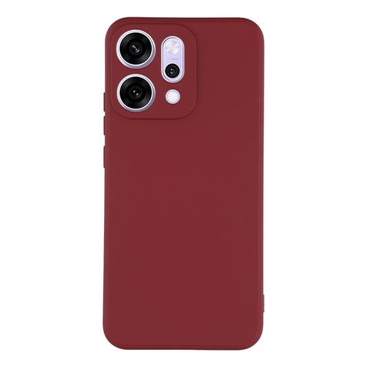 For Oppo Reno14 Pro 5G (Global) Case TPU Back Soft Anti-Scratch Fiber Lining Phone Cover - Wine Red