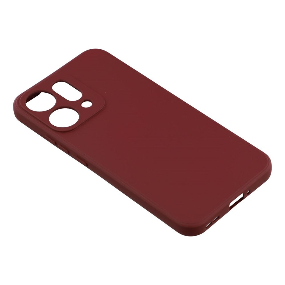 For Oppo Reno14 Pro 5G (Global) Case TPU Back Soft Anti-Scratch Fiber Lining Phone Cover - Wine Red