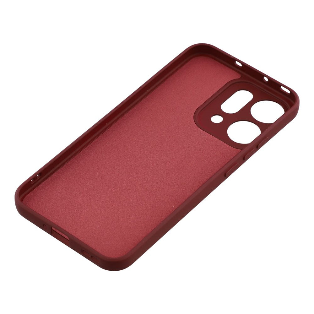 For Oppo Reno14 Pro 5G (Global) Case TPU Back Soft Anti-Scratch Fiber Lining Phone Cover - Wine Red