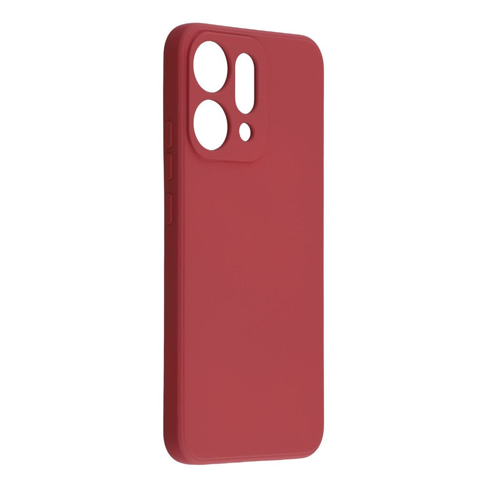 For Oppo Reno14 Pro 5G (Global) Case TPU Back Soft Anti-Scratch Fiber Lining Phone Cover - Hawthorn Red