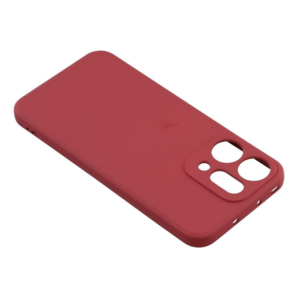 For Oppo Reno14 Pro 5G (Global) Case TPU Back Soft Anti-Scratch Fiber Lining Phone Cover - Hawthorn Red