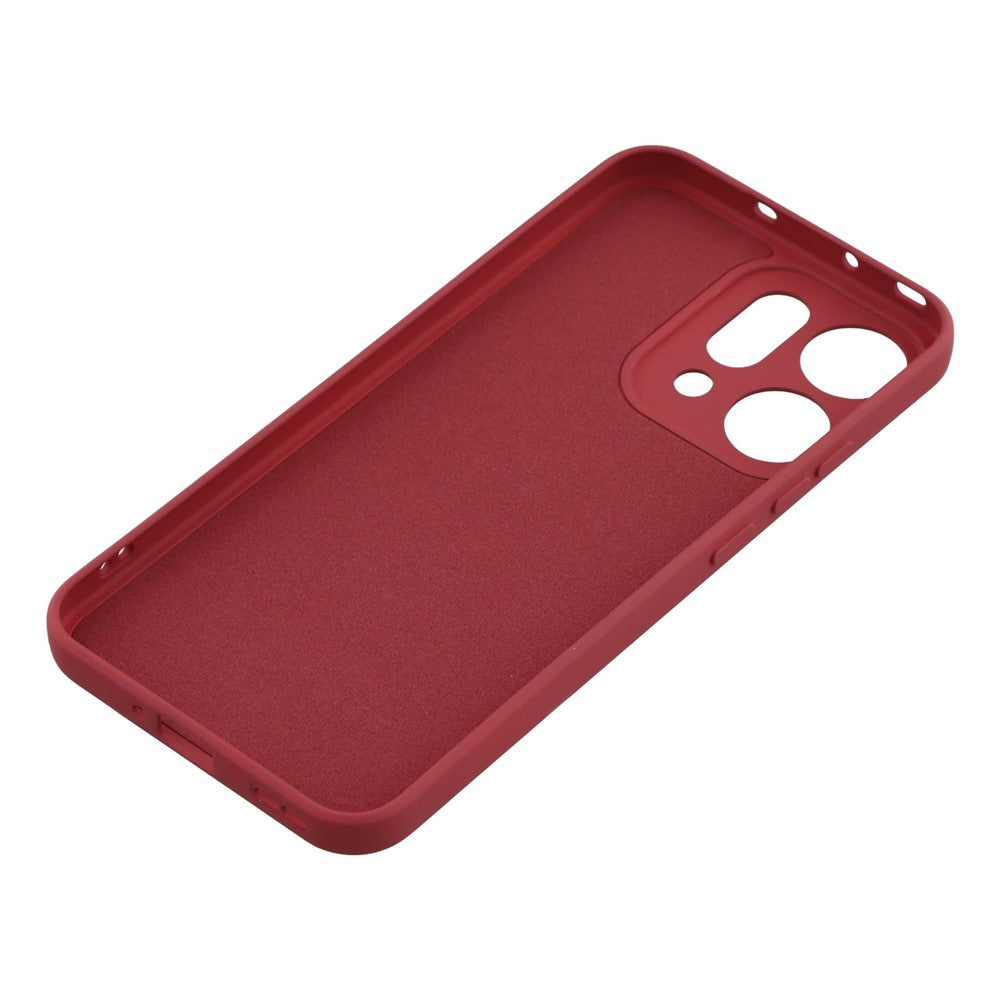 For Oppo Reno14 Pro 5G (Global) Case TPU Back Soft Anti-Scratch Fiber Lining Phone Cover - Hawthorn Red