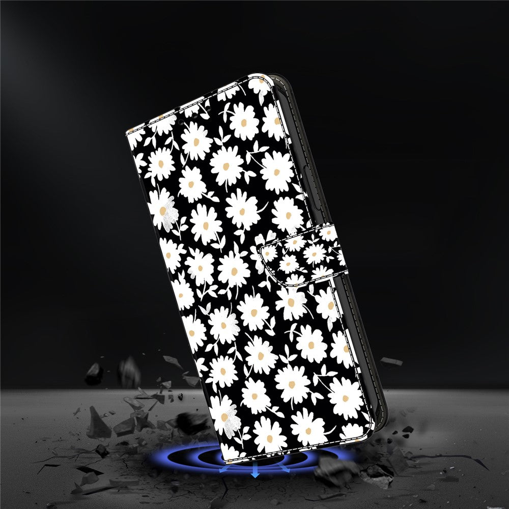 For iPhone 17 Pro Max Case Magnetic Clasp 3D Pattern Leather Wallet Phone Cover - Floral