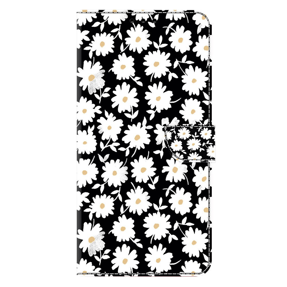 For iPhone 17 Pro Max Case Magnetic Clasp 3D Pattern Leather Wallet Phone Cover - Floral