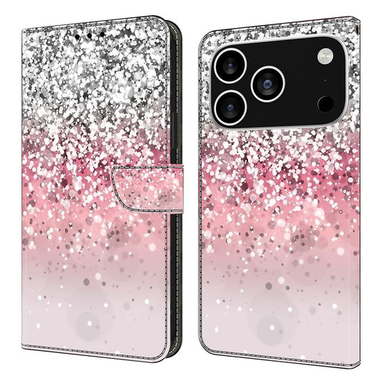 For iPhone 17 Pro Max Case Magnetic Clasp 3D Pattern Leather Wallet Phone Cover - Gradient
