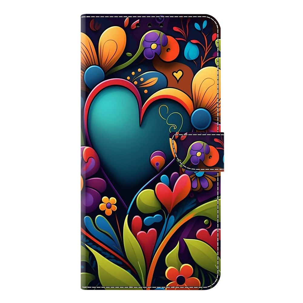 For iPhone 17 Pro Max Case PU Leather Wallet Phone Cover with Stand - Paint Flower