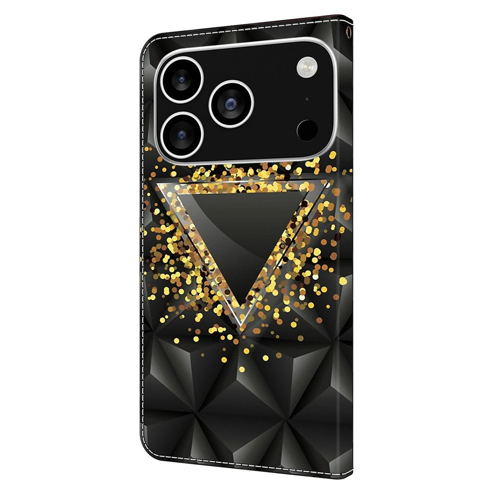 For iPhone 17 Pro Max Case PU Leather Wallet Phone Cover with Stand - Rhombus