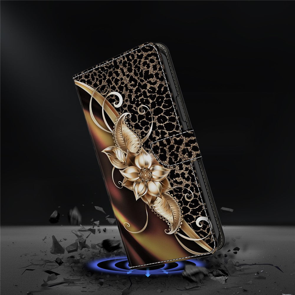 For iPhone 17 Pro Max Case PU Leather Wallet Phone Cover with Stand - Metal Flower