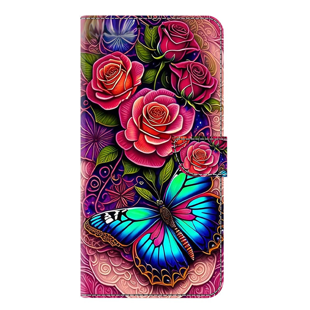 For iPhone 17 Pro Max Case PU Leather Wallet Phone Cover with Stand - Colorful Butterfly